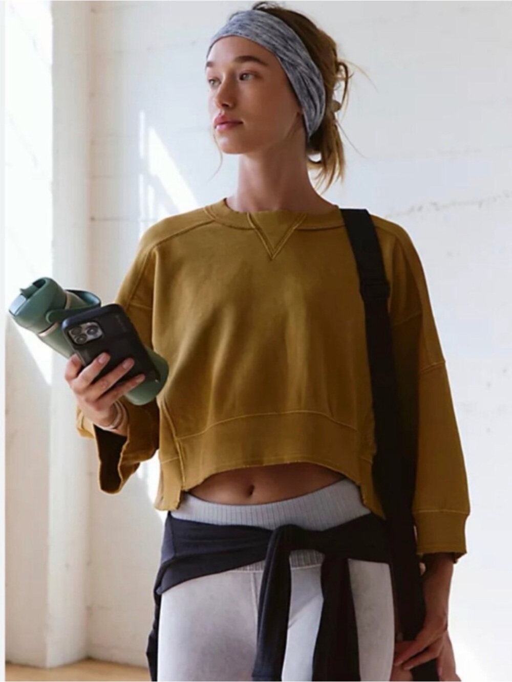 NWT Free People Short Sleeve Intercept Crop Sweatshirt Top